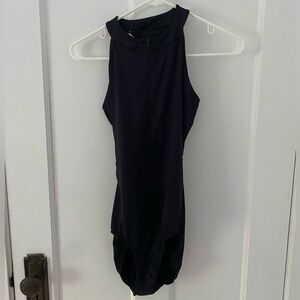 Women’s zip front racer back/cutout leotard